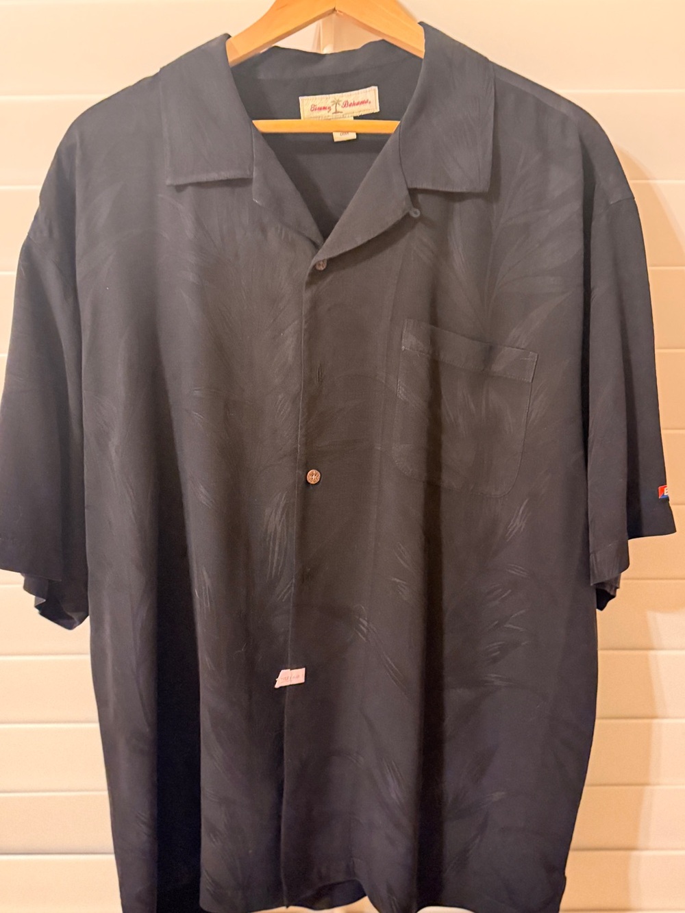 Tommy Bahama Black Silk Shirt size XL with Small Logo